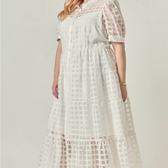 English factory gridded organza tiered maxi dress - Picture 5 of 12